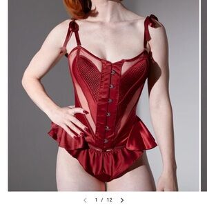 Thistle and Spire Burgundy Satin Corset